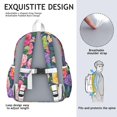 thumbnail image 5 of Colorful Floral Pattern Backpack for School,Cute School Bag,Schoolbag with Adjustable Shoulder Straps & Padded Back,13.4"x11"x4.7", 5 of 6