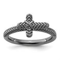 thumbnail image 5 of Auriga Fine Jewelry 925 Sterling Silver Black Rhodium Textured Cross Ring for Women Size 8, 5 of 6