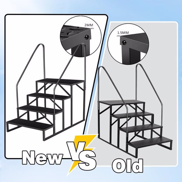 Swimming Pool Ladder above Ground, RV Steps with Handrail, Heavy Duty Pool Step Hot Tub Steps, 660 lbs Weight Capacity Camper Step Stool Mobile Home Stair for Getting High