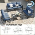 thumbnail image 2 of MRUAKA Aluminum Patio Furniture Set, 6 Pcs Modern Outdoor Sofa Sets, Outdoor Sectional Patio Conversation Set with Coffee Table for Backyard, Poolside, Navy, 2 of 10