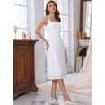 thumbnail image 2 of DARING DIVA Women's Lace Prom Straps Square Neck Sleeveless Midi Dress M White, 2 of 6