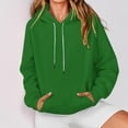 thumbnail image 3 of cocolona Womens Solid Hoodies Long Sleeve Drawstring Oversized Hooded Sweatshirts Fall Winter Fashion Casual Pullover Tops with Pocket, 3 of 7