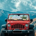 thumbnail image 3 of Uorisanigo Beach Turtle Starfish Windshield Sun Shade for 2007-2023 Wrangler Rubicon Sahara TJ JK JKU 2 Door & 4 Door-UV Rays Blocker Sun Visor Shade Car Sunshade Keep Your Vehicle Cool, 3 of 7