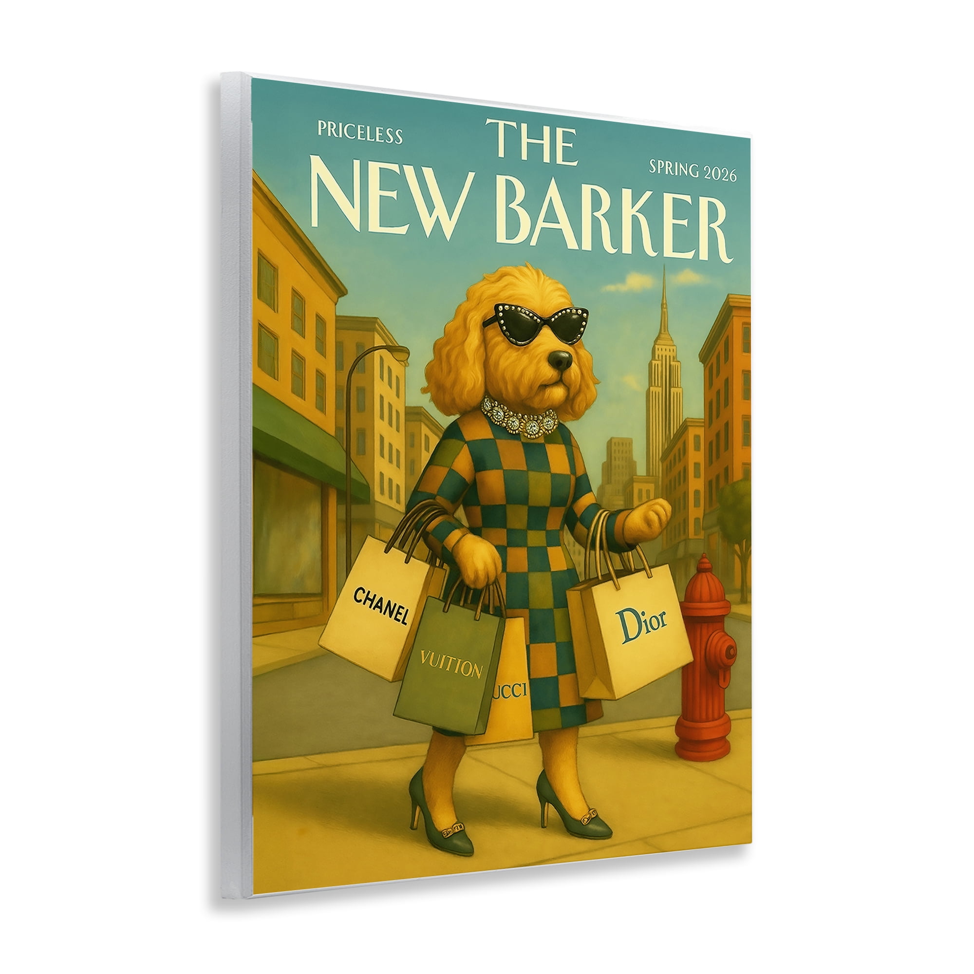 Stupell Industries New Barker Dog Magazine Wall Plaque Art, design by Grotto Studios