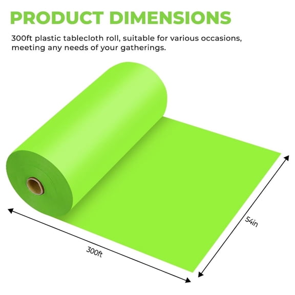 Plastic Table Cover Roll Premium Disposable Plastic Tablecloth for All Type/Shape Tables