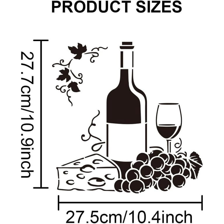 Wine Grape Cheese Stencil 11.8×11.8inch Large Red Wine Bottles and Glasses Stencils with Paint Brush Reusable Grape Leaf Vine Drawing Template for Craft Furniture Fabric Wall - Walmart.com wine-grape-cheese-stencil-11-8-11-8inch-large-red-wine-bottles-and-glasses-stencils-with-paint-brush-reusable-grape-leaf-vine-drawing-template-for-craft-furniture-fabric-wall-walmart-com