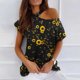 thumbnail image 2 of Mujeres Verano Cuello Redondo Manga Corta Estampado Sin Tirantes Camiseta Tops Blusas OAVQHLG3B Store  lin121212, 2 of 4