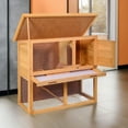 thumbnail image 7 of Pefilos 35" Outdoor Rabbit Hutch with Run, 1 Door Bunny House Wood Small Animal House Pet Cage, Orange, 7 of 7