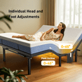 thumbnail image 3 of CHITOOMA Electric Adjustable Bed Frame Split King (Sync Control as King) with Massage (4 Modes & 3 Intensities), Wireless Remote, Zero Gravity, 4 Height Options, Under-Bed Nightlight, Fast Assembly, 3 of 14
