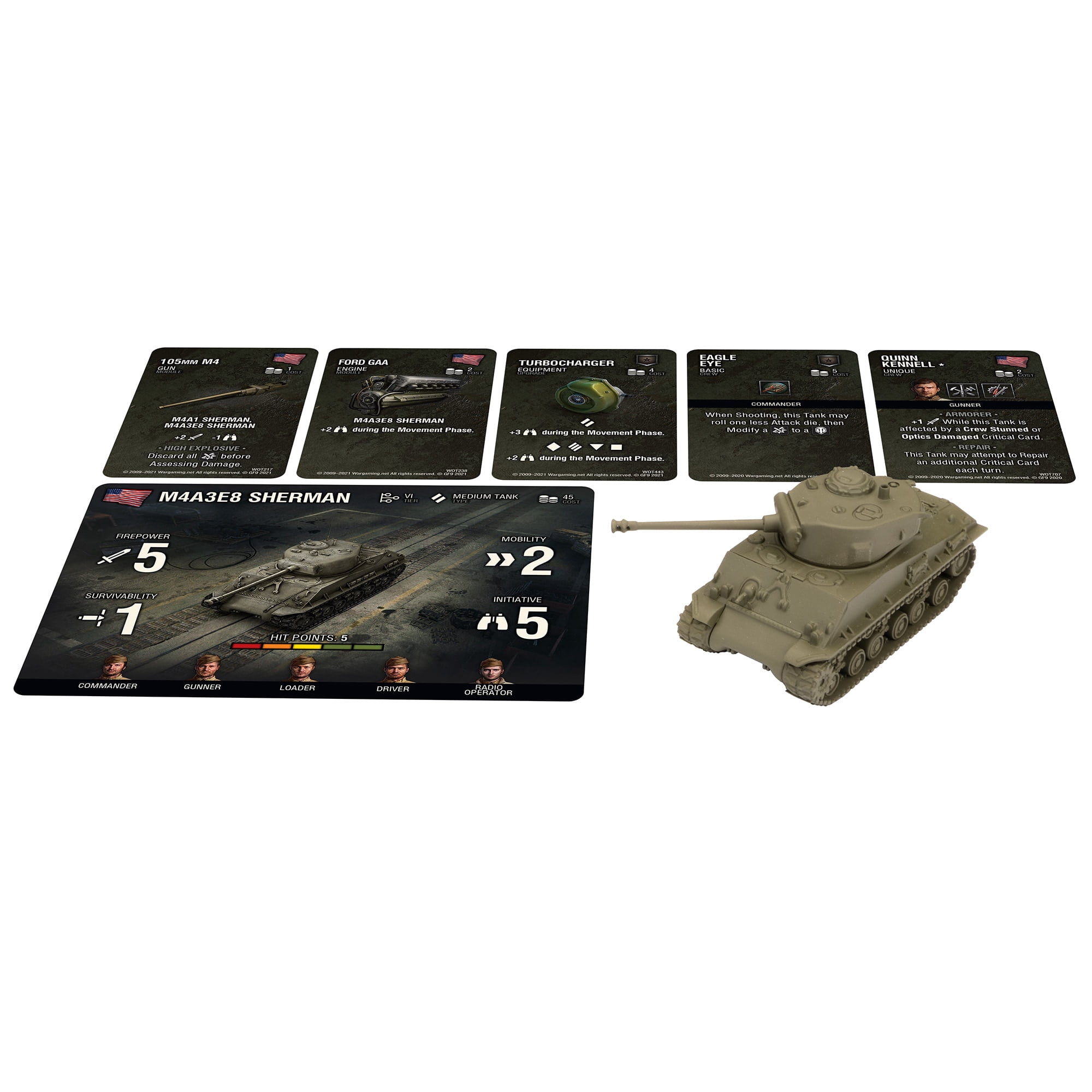 World Of Tanks: American M4A3E8 Sherman "Eazy 8" - Wave 7 Medium Tank Expansion, Miniatures Game