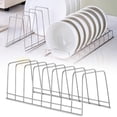 thumbnail image 2 of Qiangzon Dish Rack Plate Holder 2 Pack Set Kitchen Cabinet Organizer Pan Lid Storage Rack Stainless Steel Vertical Standing Bowl Plate Cup Cutting Board Spatula Organizer Space Saving Countertop, 2 of 9