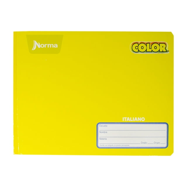 Cuaderno Norma Color Cosido Italiano Cuadro Chico 100 Hojas Amarillo