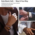 thumbnail image 5 of Men’s Tiger Eye Cross Bracelet – Brown Braided Leather Wristband with “Love You Forever” Magnetic Clasp, Christian Gift for Him, 5 of 9