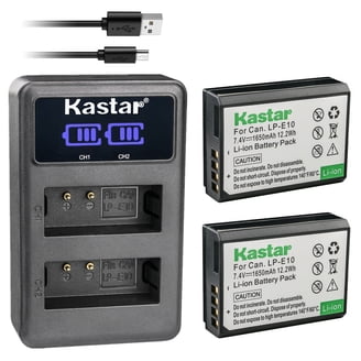 JYJZPB 2x LP-E6/LP-E6N Batterijen Met 4-in-1 Lader – 2300mAh, Powerbank-functie, SD-kaartslot, Voor Canon EOS R, 5D, 6D, 7D, 80D, 90D