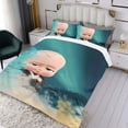 thumbnail image 3 of Jefe Bebé Niño Blanco Conjunto de sábanas temático, trío de piezas, cómodo y amigable con la piel, diseño único, regalo de decoración para el hogar para familiares, amigos y fans,135cm *200cm, 3 of 6