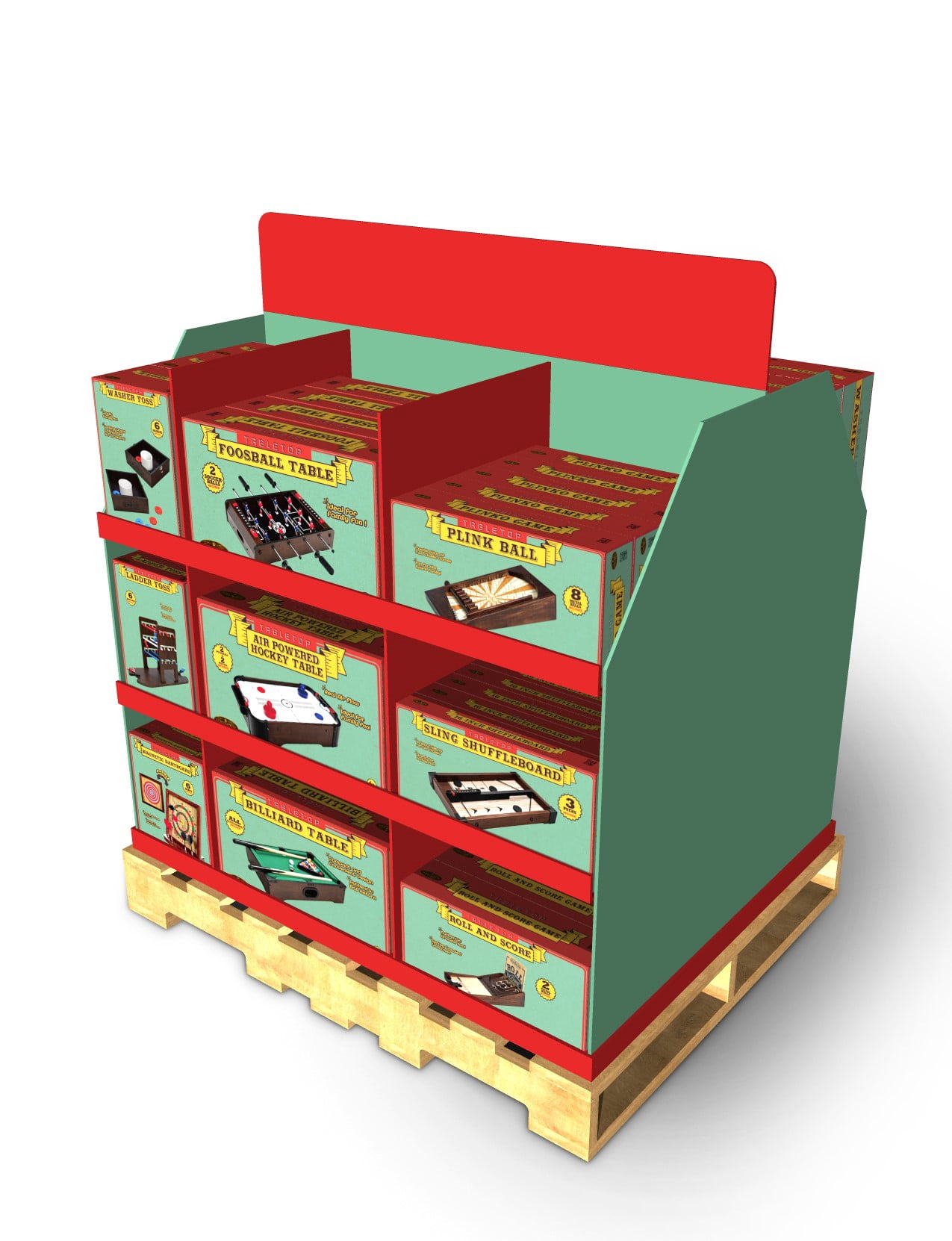 48pcs Trendy Mini-half Pallet PDQ, Indoor Game, Multi Colors