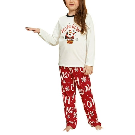 

Nokpsedcb Family Matching Christmas Pajamas Sets Dad Mom Kid Cartoon Santa Claus Homewear White Red-kid 3-4 Years