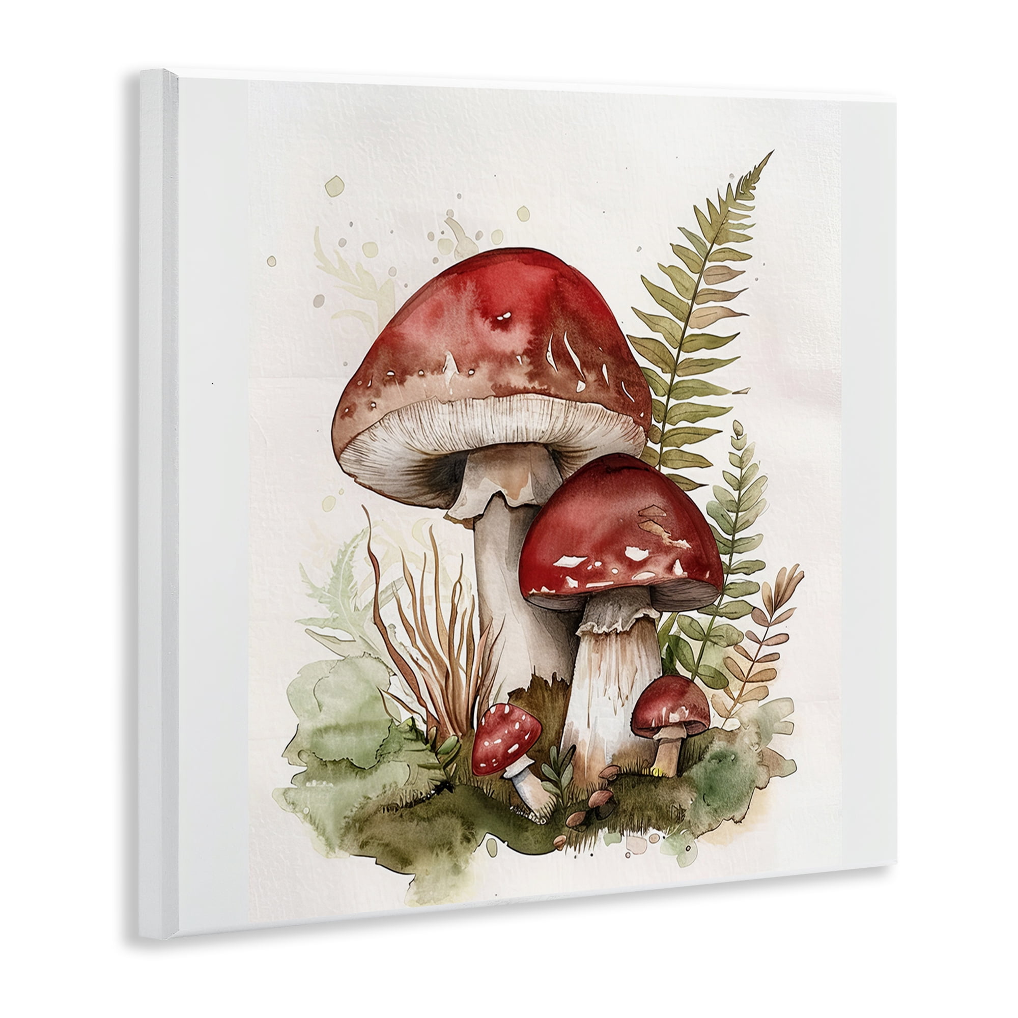 Stupell Industries Enchanted Forest Mushrooms Plants & Flowers Painting Unframed Art Print Wall Art, 12 x 12