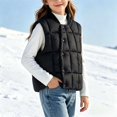 thumbnail image 2 of StSilkitty Puffer Vest for Boys Girls Sleeveless Crew Neck Button down Jacket Vests with Pockets Winter Outdoor Warm Outerwear, 2 of 8