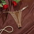 thumbnail image 4 of Xijirk Panties for Women,Low Rise Satin Thong Underwear Adjustable with Bow Detail Peach Enhancer Comfortable Lingerie for Casual Wear,Womens Underwear,Coffee,M, 4 of 4