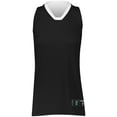thumbnail image 3 of Holloway Sportswear XS Womens Dual-Side Single Ply Basketball Jersey Black/White 224378, 3 of 5