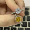 thumbnail image 1 of HLONK Womens 925 Silver Crystal Rings 1.5 Carat Square Zircon Rings 2 Color-White Stone-9, 1 of 5