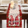 thumbnail image 3 of Table Runners 72 Inches Long Dress Scarves, Valentine's Day Farmhouse Kitchen Table Runner, Coffee Tablerunners, Red Roses Gnomes Romance Love Beige 16x72 Inch, 3 of 9