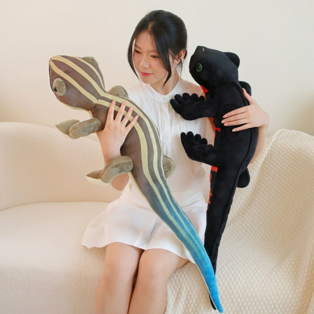 Lubelski Simulation Lizard Plush Toy Soft Fully Filled Reptile Doll Plushie Ornament Realistic Stuffed Animal Lizard Doll Pillow Funny Tricky Props