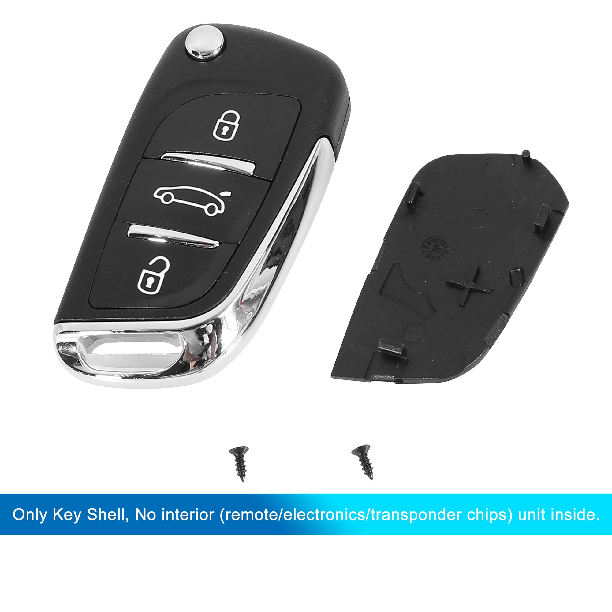 HQRP Transmitter and Two Batteries Compatible with Peugeot 107 207 307 308  407 408 Key-Fob Remote Shell Case Cover Smart Key FOB