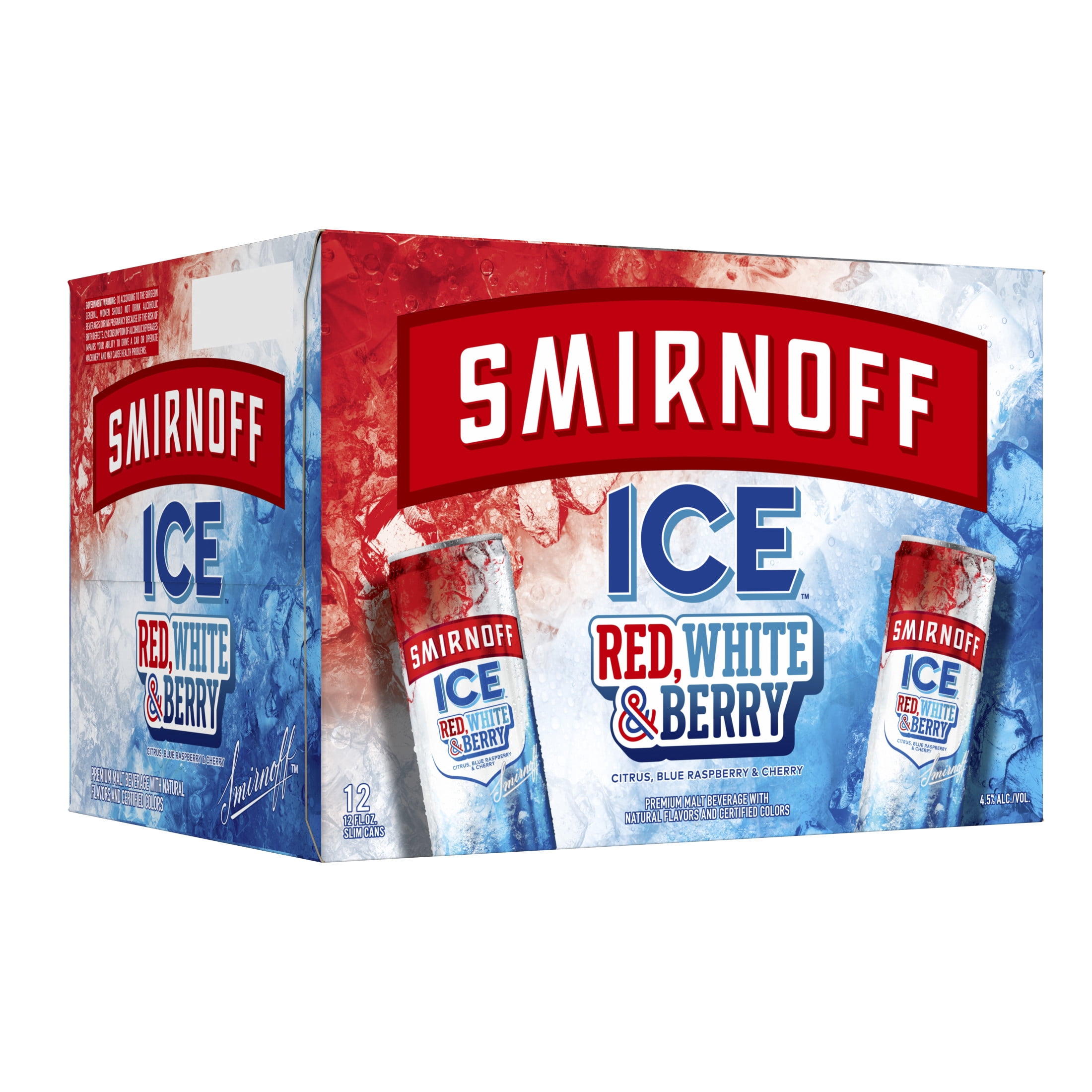 Smirnoff Ice Red White and Berry, 12 pack cans, 12 fl oz, 4.5% ABV