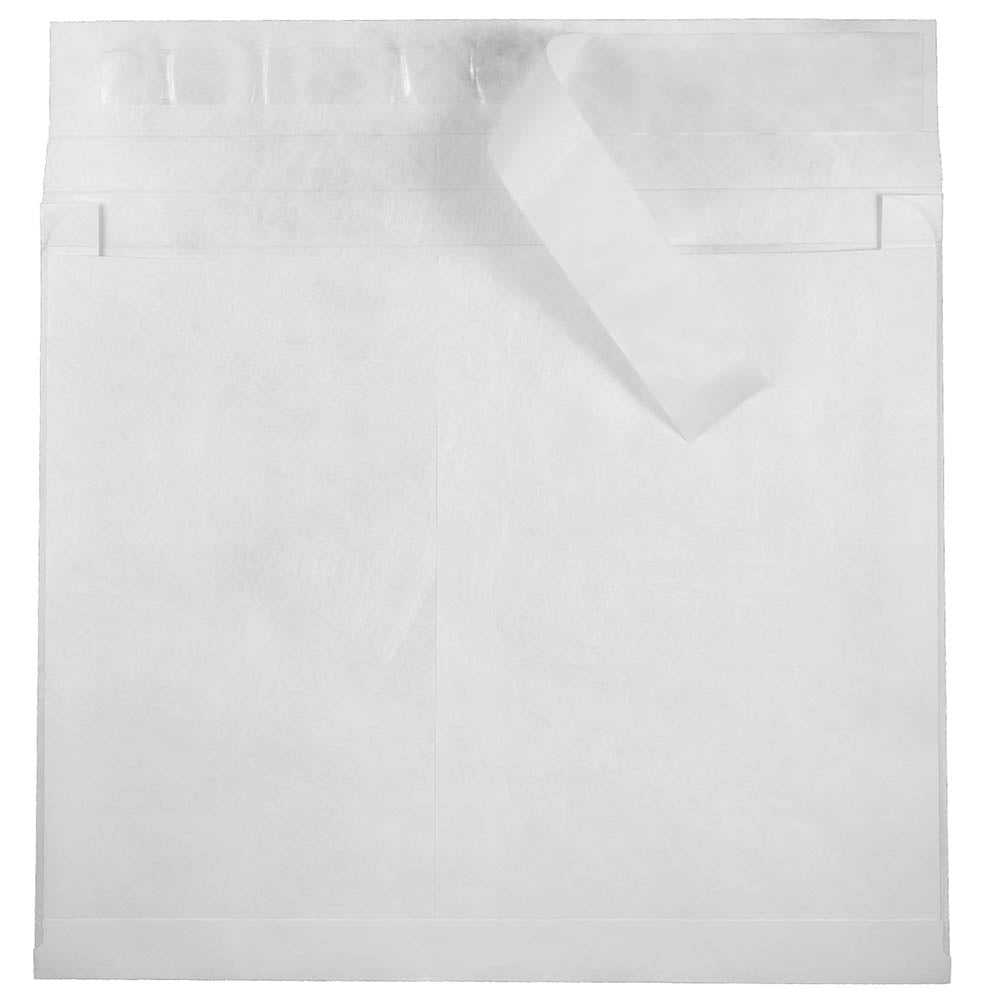 JAM Tyvek Expandable Booklet Envelopes with Peel & Seal Closure, 12 x 16 x 2, White, 100/Pack