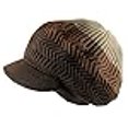 thumbnail image 3 of Knitted Cotton Rasta Slouchy Beanie Visor (Khaki/Brown/Dark Brown), 3 of 4