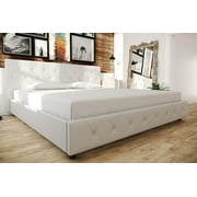 Dhp Dakota Upholstered Platform Bed King Size Frame White Walmart