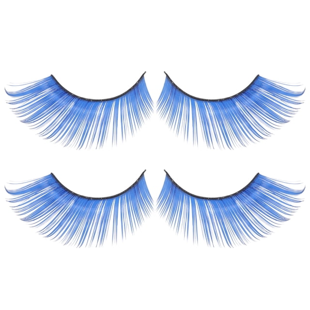 2 pares de pestañas azules de Halloween, pestañas postizas, pestañas exageradas