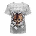 thumbnail image 4 of Tops de moda para mujer Camiseta con estampado 3D divertido Camisetas holgadas casuales Camiseta con estampado de blusa Pompotops  hfajkhk128475, 4 of 8