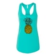 thumbnail image 2 of Wild Bobby, Trendy Tropical Pineapple, Fashion, Women Racerback Tank Top, Tahiti Blue, Large, 2 of 4