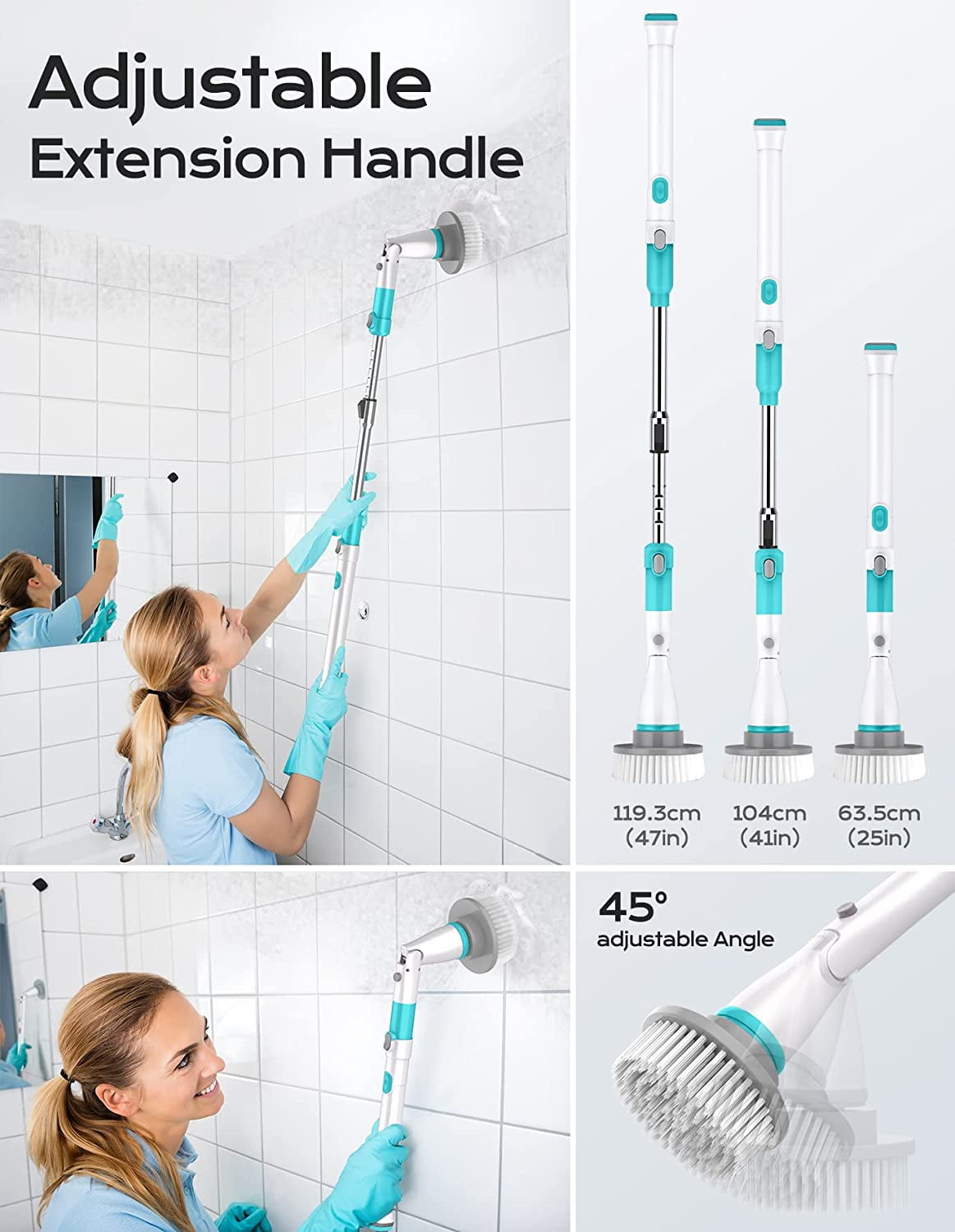 Multi-functional Electric Cleaning Brush for Kitchen and Bathroom