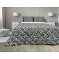 thumbnail image 1 of Grey and White Comforter & Sham Bedding Set, Botanical Pattern with Creeper Leaves and Berries Vintage, 3 pcs Duvet Set Microfiber Filling Quilt, 5 Sizes, Charcoal Grey White, by Ambesonne, 1 of 4