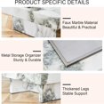 thumbnail image 4 of Compact Marble Coffee Table, Sudica 31" Square Center Table with Stainless Steel Storage for Living Room,White, 4 of 8