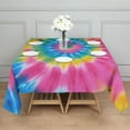 thumbnail image 3 of Rainbow Tie Dye Mandala Pattern Square Tablecloth,Waterproof Square Table Cover,Wipeable Spillproof Washable Table Cover for Home Kitchen Party Decor 60"x60"(152x152cm), 3 of 6