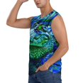 thumbnail image 3 of Fotbe Colorful Stained Glass Crocodile Men's Camiseta sin Mangas Estampada para Hombres, Playera Casual para Gimnasio, Entrenamiento, Playa-X-Large, 3 of 7