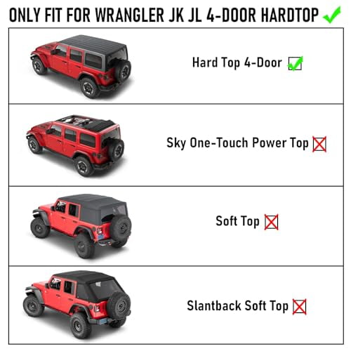 Hooke Road Rear Trunk Cargo Rack Shelf Interior Storage Basket Luggage Carrier Tray for 2007-2025 Jeep Wrangler JK JL Unlimited 4-Door Hardtops