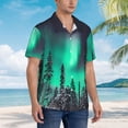 thumbnail image 3 of Fuzoiu Northern Lights 2 Print Hawaiian Shirt for Men, Summer Beach Casual Short Sleeve Button Down Shirts, Men’s Beach Summer Shirts with Pocket,XX-Large, 3 of 7