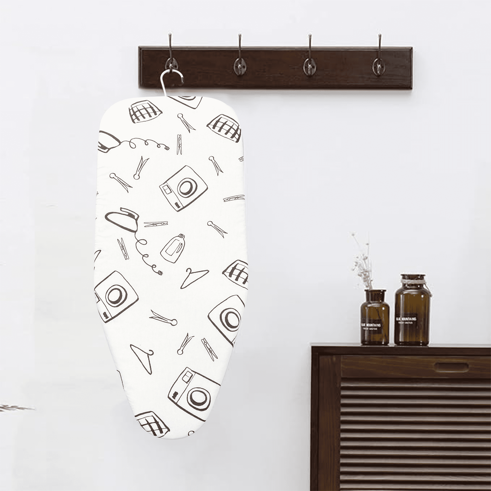 FASANELLA - Compact Ironing Board with double thick pad and storage hook