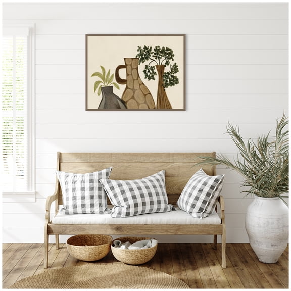 Kate and Laurel Framed Canvas Wall Art Print Rustic Stilllife 02 by Nikita Jariwala, 30 x 23 Sylvie Dark Gold Frame, Rustic Farmhouse, Still Life Art for Wall Decor