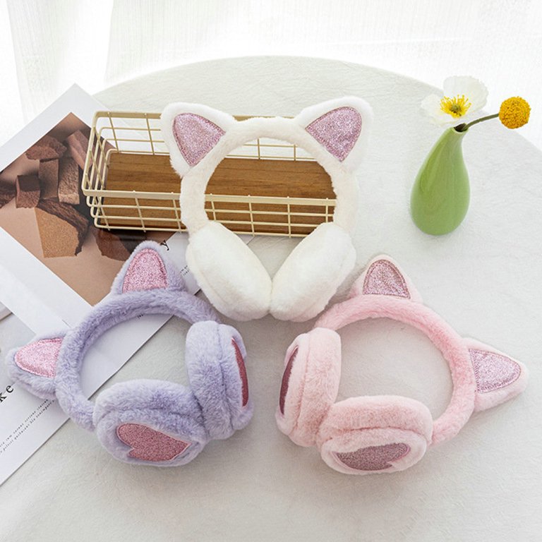 Cat Ear Earmuff Girls Plush Warm Ear Muff Soft Furry Outdoor
