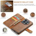 thumbnail image 5 of Allytech Wallet Case for OnePlus 12 with 3 Card Slots & Cash Pocket, 2 in 1 Detachable Strong Magnetic Case, Retro PU Leather Shockproof Magnetic Clasp Slim Protective Shell - Brown, 5 of 8