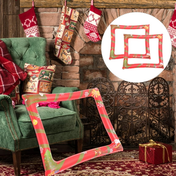 WHAMVOX Inflatable Christmas Photo Frame for Party and Photo Booth Props Made of Plastic Assorted Color