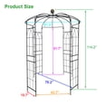 thumbnail image 3 of Birdcage Shape Gazebo & French Style Metal Pergola with Climbing Plant Trellis Arch for Weddings, Photoshoots & Outdoor Events, Black, 3 of 9
