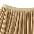 thumbnail image 2 of SWSMCLT Women's Long Skirt Elegant Mid Rise Winter Casual Elastic Calf Length Pleated Elastic Waist Yellow X-Small-Large, 2 of 4